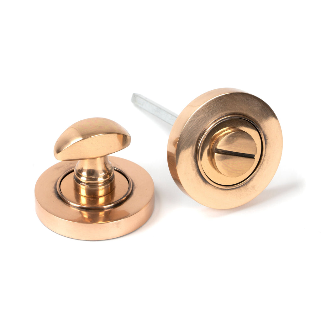 Polished Bronze Round Thumbturn Set (Plain) | From The Anvil-Thumbturns-Yester Home
