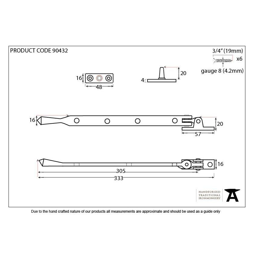 Polished Chrome 12" Avon Stay | From The Anvil-Stays-Yester Home