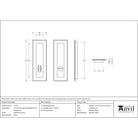 Polished Chrome 175mm Art Deco Rectangular Pull -Privacy Set | From The Anvil-Cabinet Pulls-Yester Home