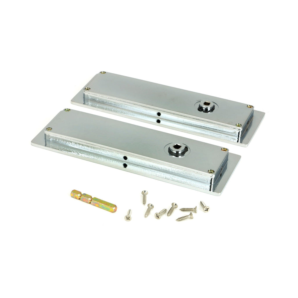 Polished Chrome 175mm Plain Rectangular Pull - Privacy Set | From The Anvil