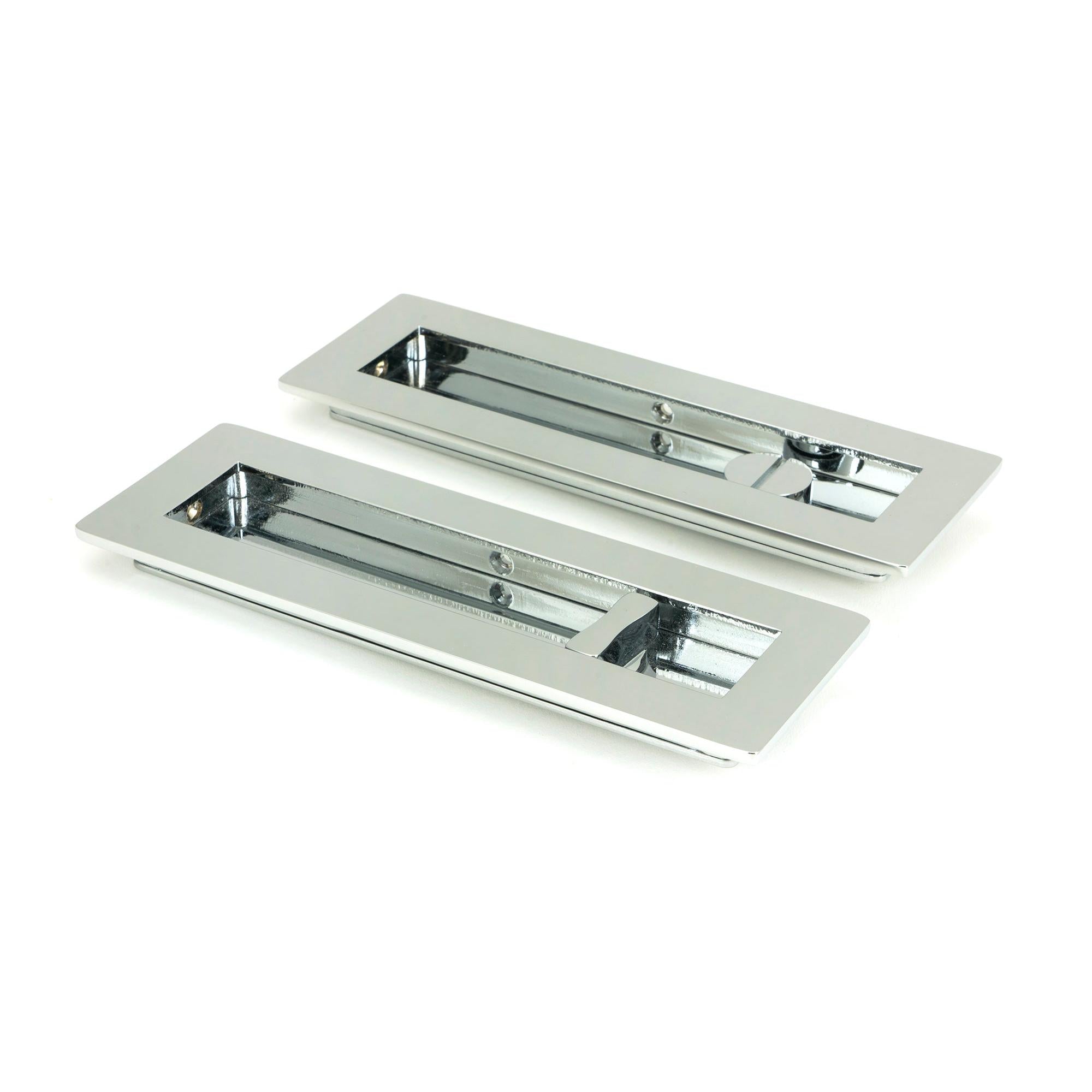 Polished Chrome 175mm Plain Rectangular Pull - Privacy Set | From The Anvil - Cabinet Pulls - From The Anvil - Yester Home