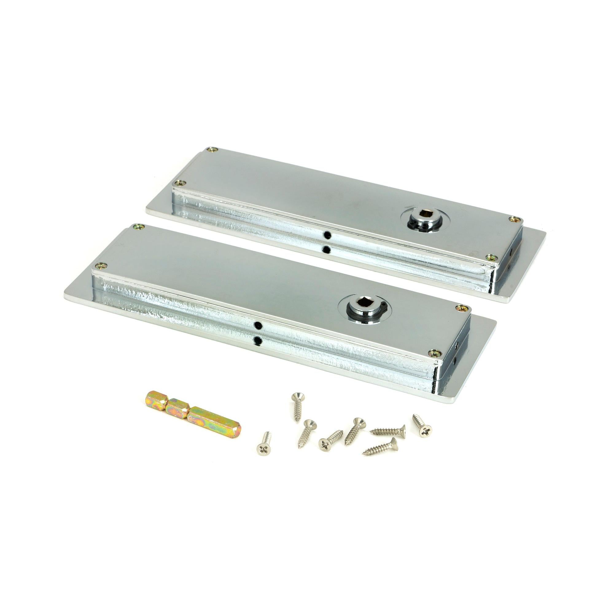 Polished Chrome 175mm Plain Rectangular Pull - Privacy Set | From The Anvil - Cabinet Pulls - From The Anvil - Yester Home