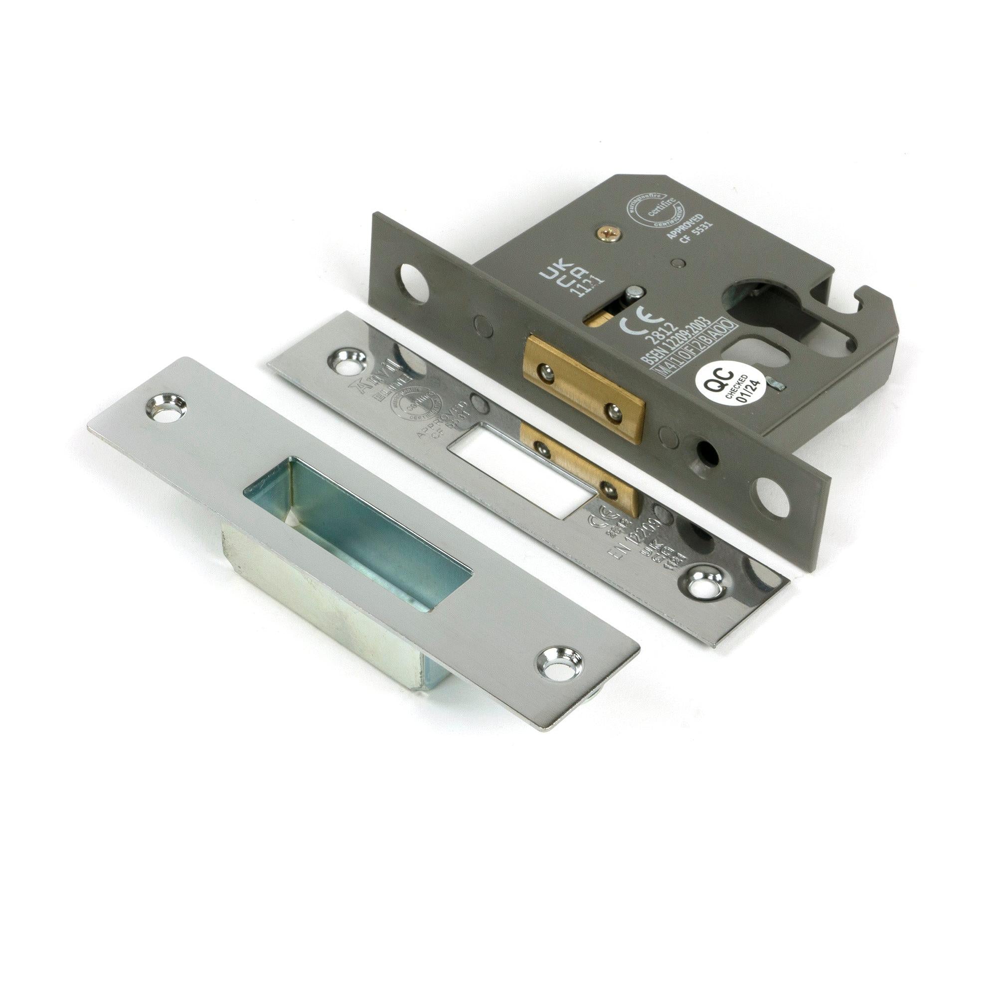Polished Chrome 2½" Euro Profile Dead Lock - Deadlocks & Deadbolts - From The Anvil - Yester Home