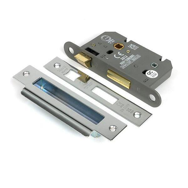 Polished Chrome 2½" Heavy Duty Bathroom Mortice Lock - Bathroom Locks - From The Anvil - Yester Home