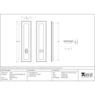 Polished Chrome 250mm Art Deco Rectangular Pull -Privacy Set | From The Anvil-Cabinet Pulls-Yester Home