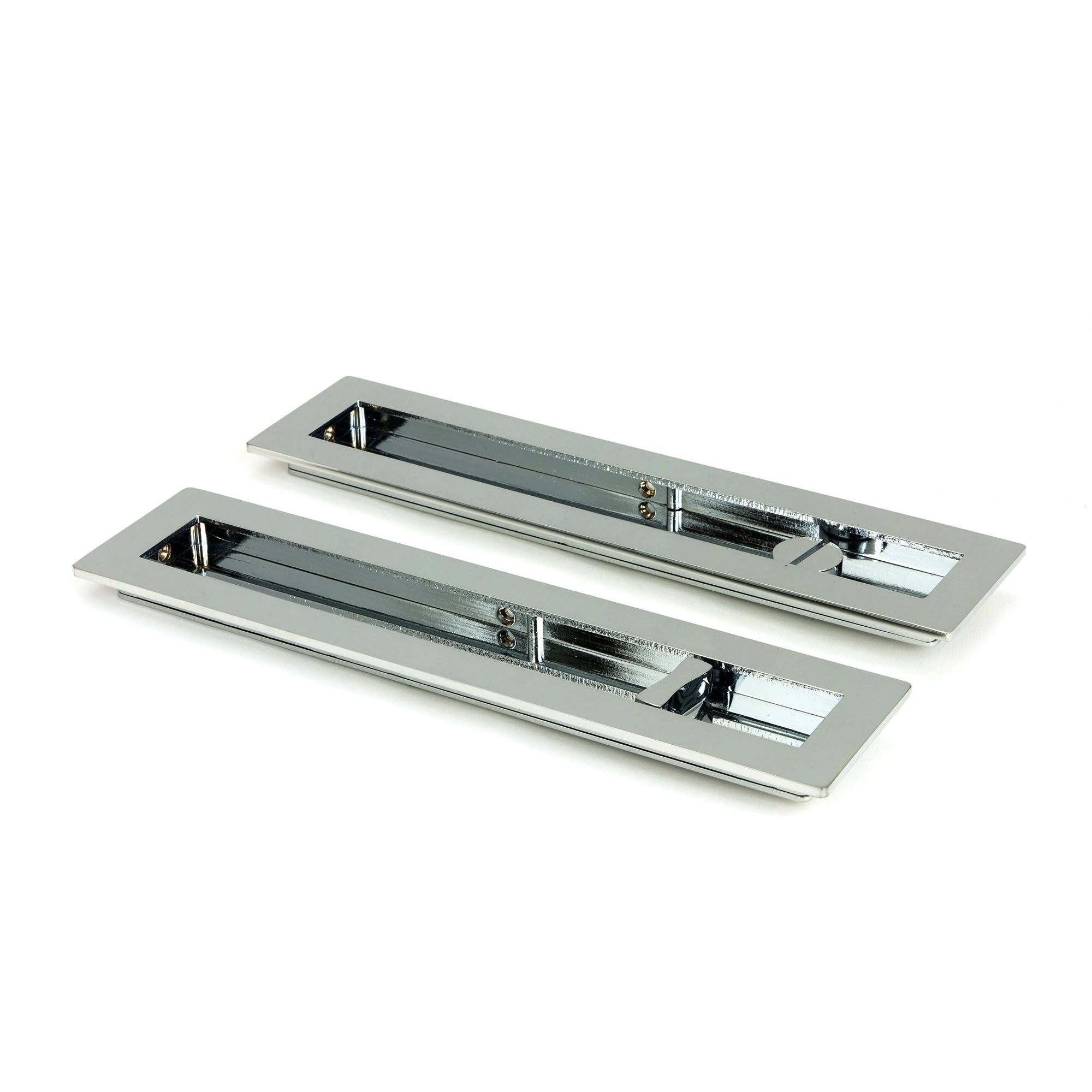 Polished Chrome 250mm Plain Rectangular Pull - Privacy Set | From The Anvil - Cabinet Pulls - From The Anvil - Yester Home