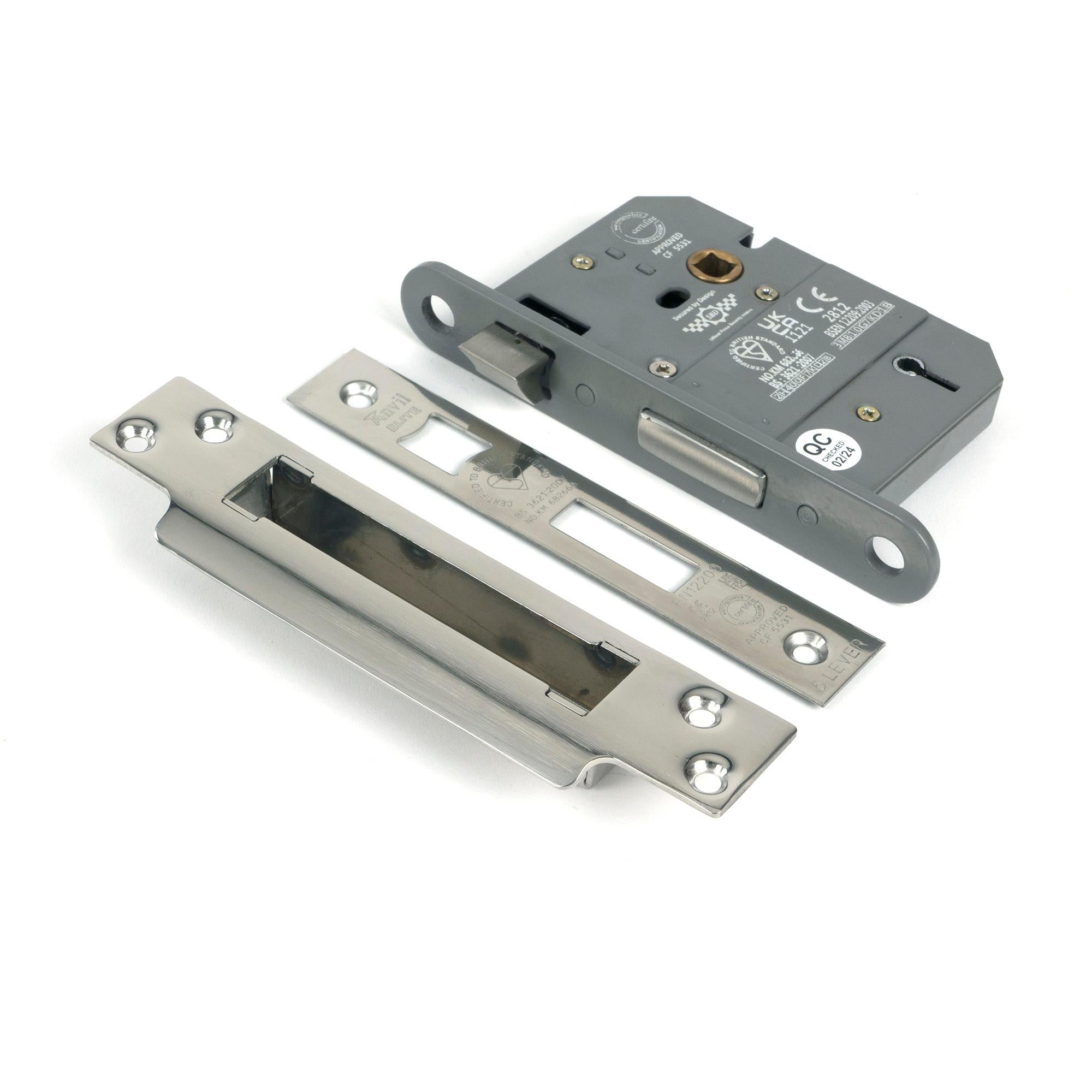 Polished Chrome 3" 5 Lever BS Sash Lock - Sash Locks - From The Anvil - Yester Home