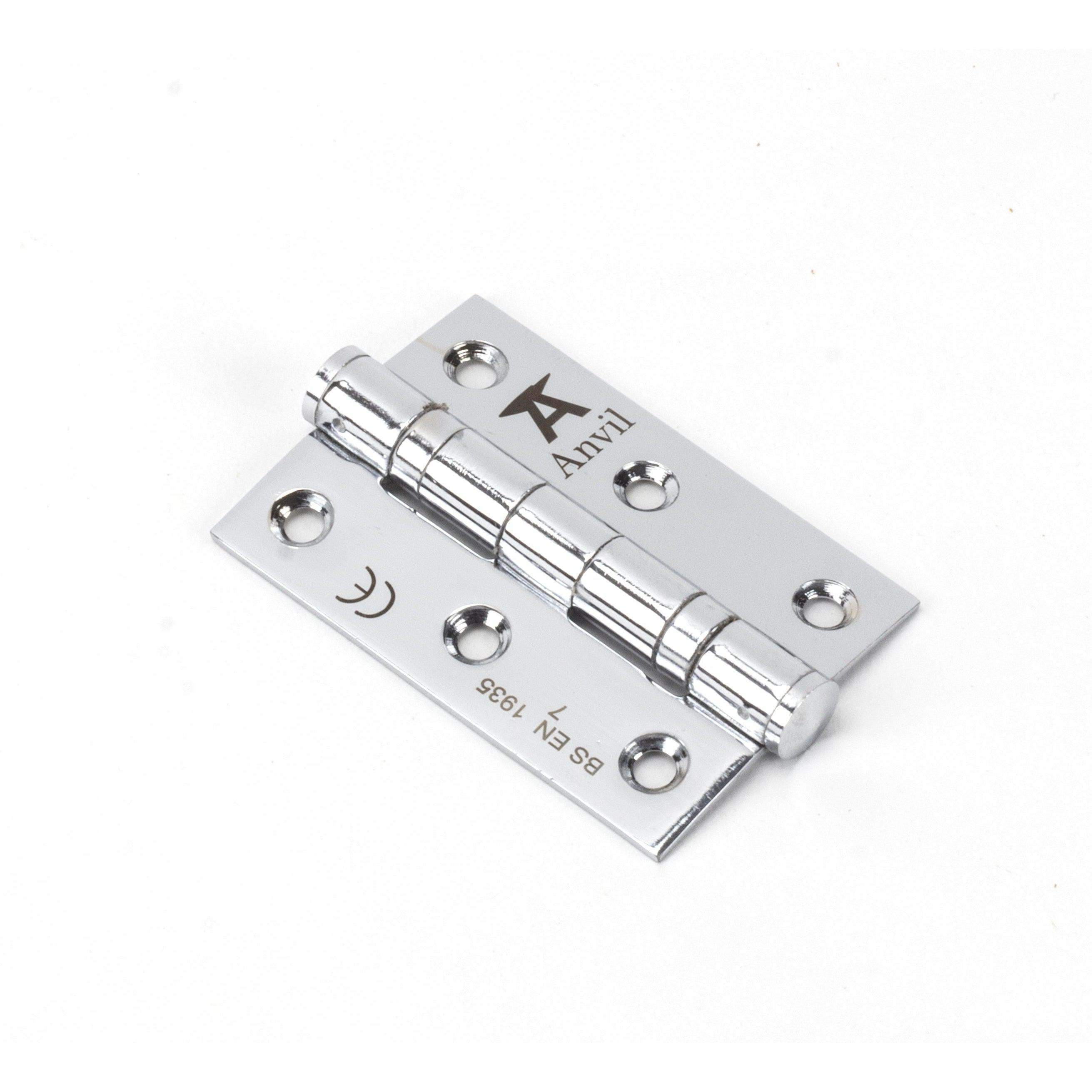 Polished Chrome 3" Ball Bearing Butt Hinge (pair) ss | From The Anvil-Butt Hinges-Yester Home