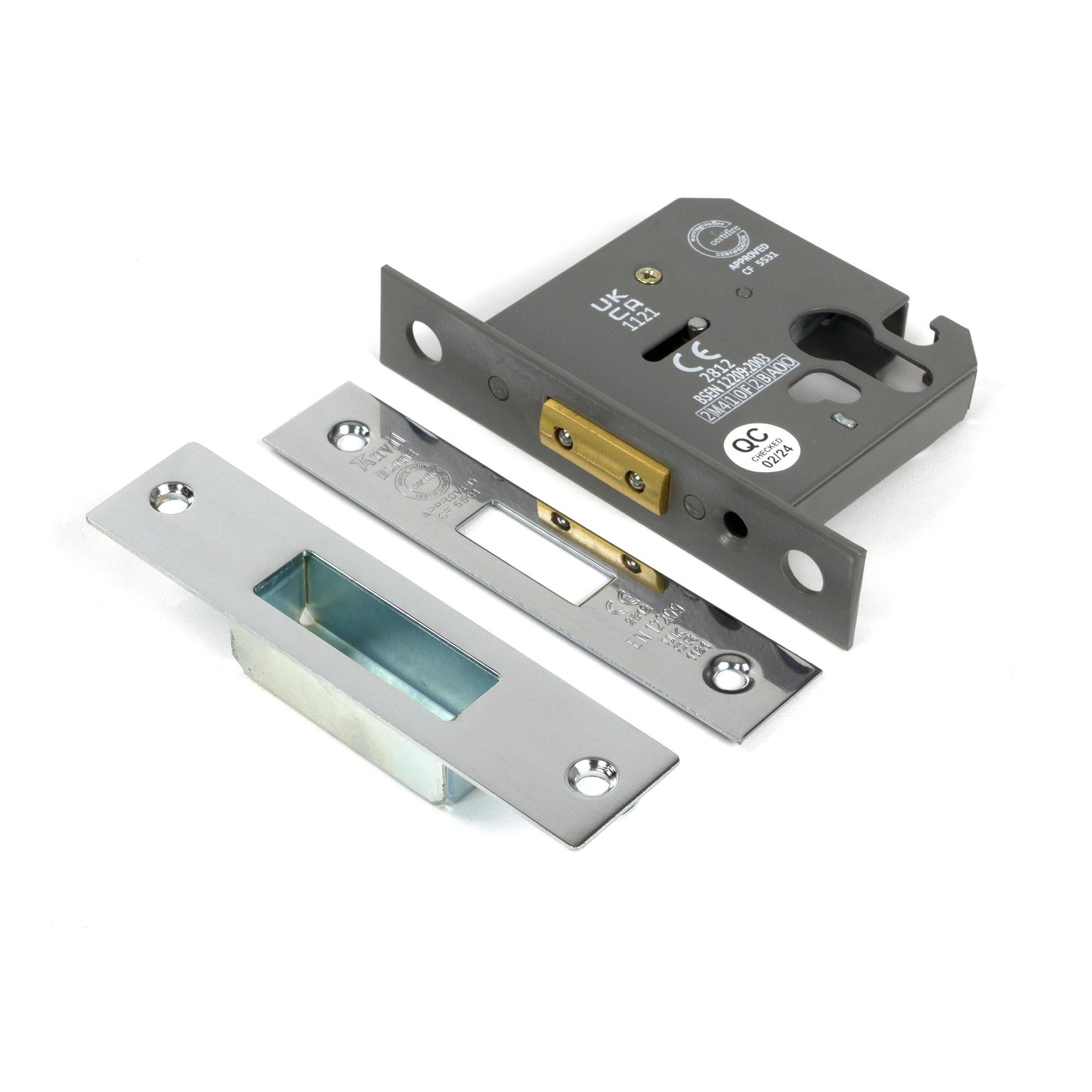 Polished Chrome 3" Euro Profile Dead Lock - Deadlocks & Deadbolts - From The Anvil - Yester Home