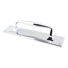 Polished Chrome 300mm Art Deco Pull Handle on Backplate | From The Anvil - On Backplate - From The Anvil - Yester Home