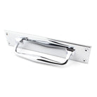 Polished Chrome 300mm Art Deco Pull Handle on Backplate | From The Anvil - On Backplate - From The Anvil - Yester Home
