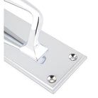 Polished Chrome 300mm Art Deco Pull Handle on Backplate | From The Anvil - On Backplate - From The Anvil - Yester Home
