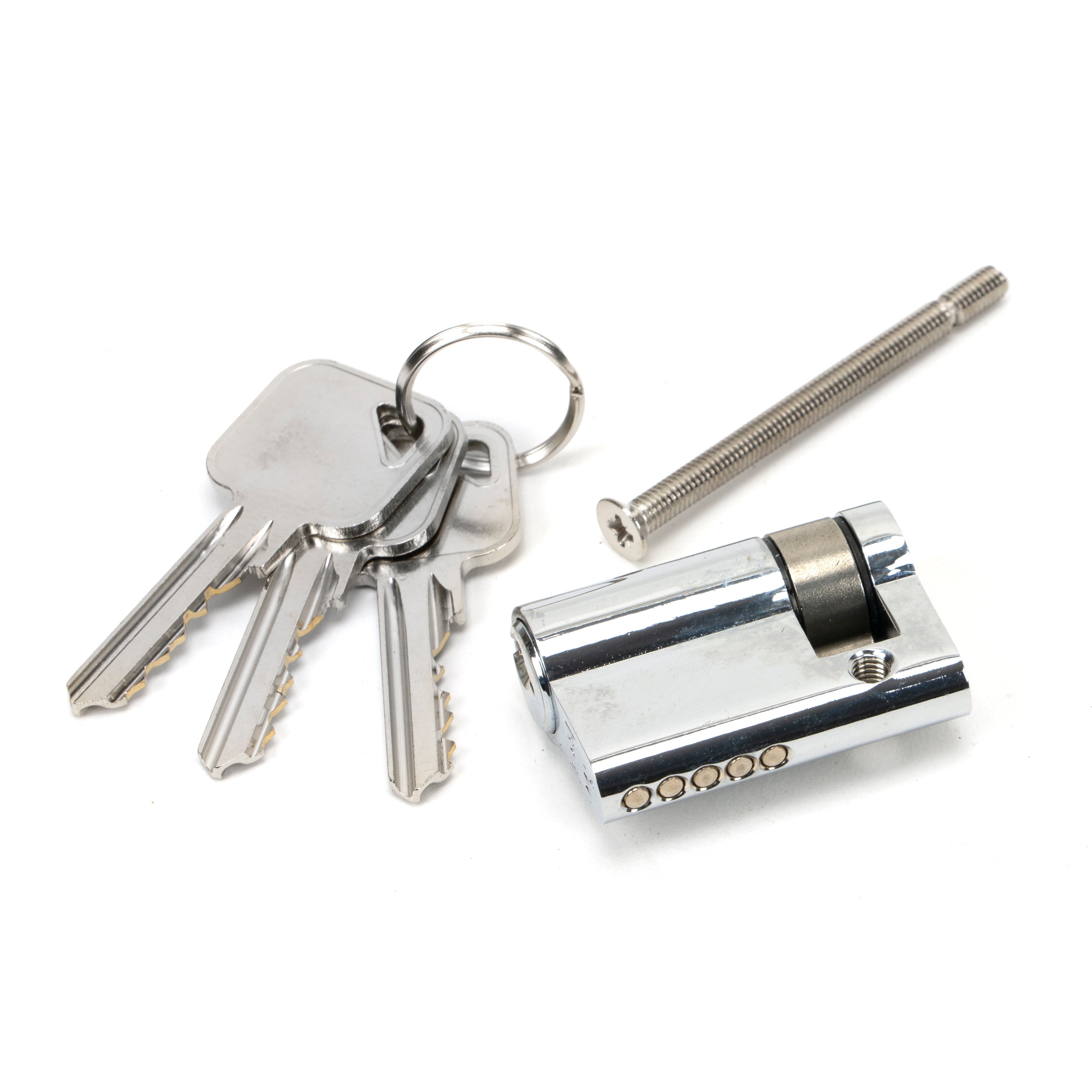 Polished Chrome 35/10 5pin Single Cylinder | From The Anvil-Euro Cylinders-Yester Home