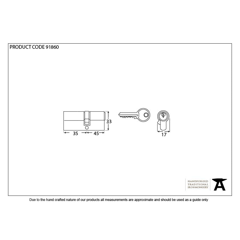 Polished Chrome 35/45 Euro Cylinder | From The Anvil-Euro Cylinders-Yester Home