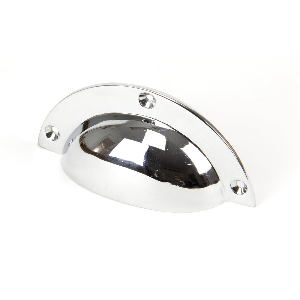 Polished Chrome 4" Plain Drawer Pull | From The Anvil