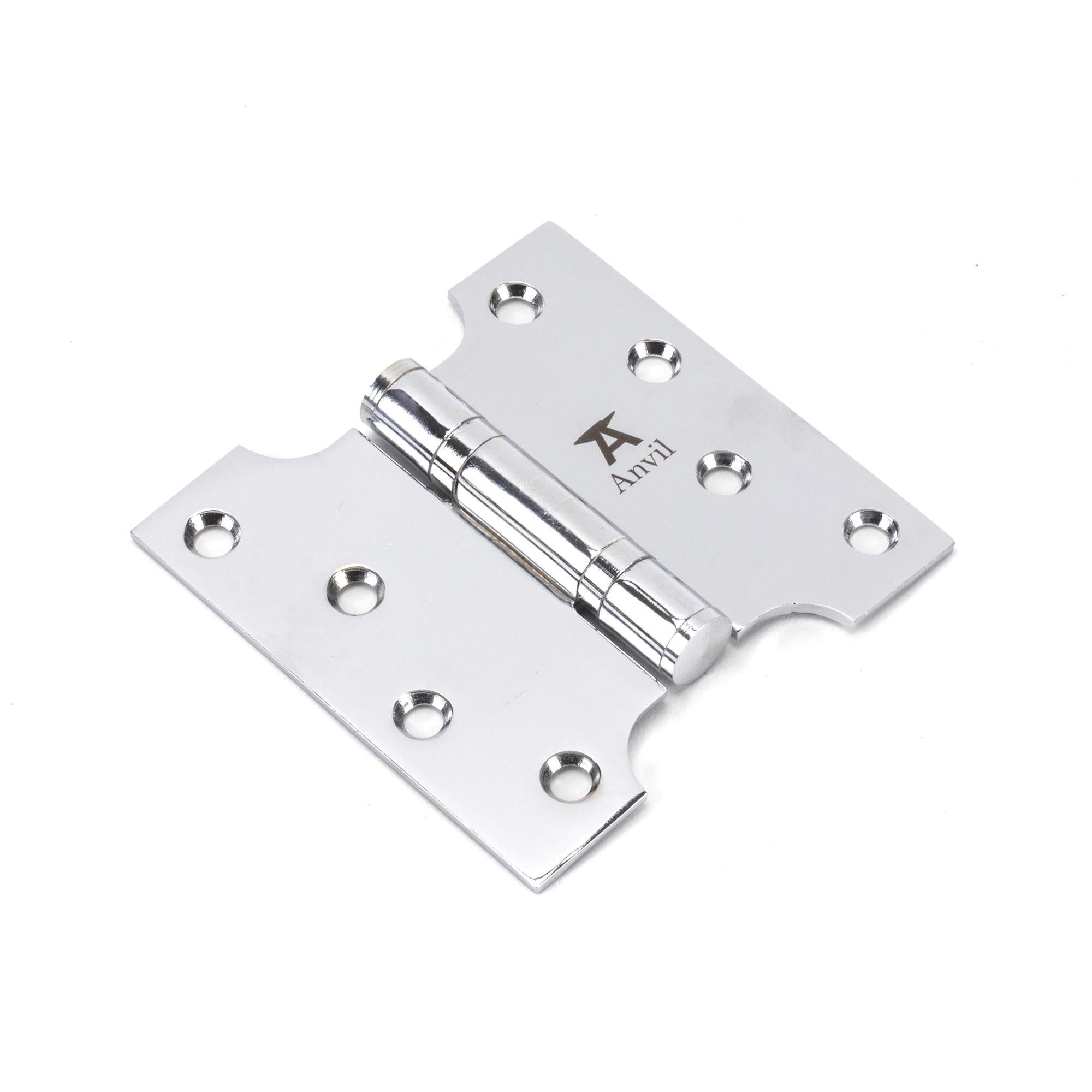Polished Chrome 4" x 2" x 4"  Parliament Hinge (pair) ss | From The Anvil - Parliament Hinges - From The Anvil - Yester Home