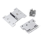 Polished Chrome 4" x 3" x 5" Parliament Hinge (pair) ss | From The Anvil-Parliament Hinges-Yester Home