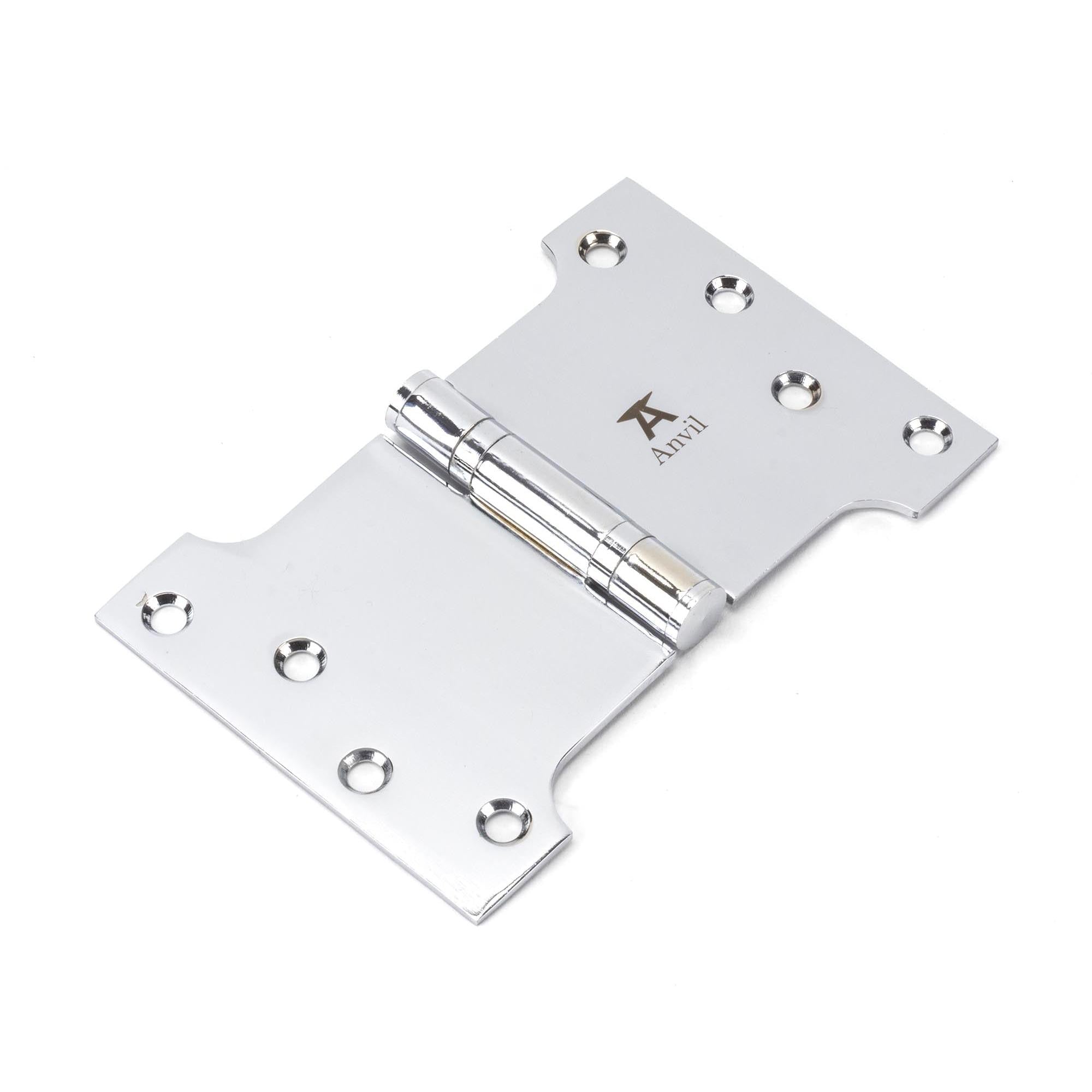 Polished Chrome 4" x 4" x 6"  Parliament Hinge (pair) ss | From The Anvil - Parliament Hinges - From The Anvil - Yester Home