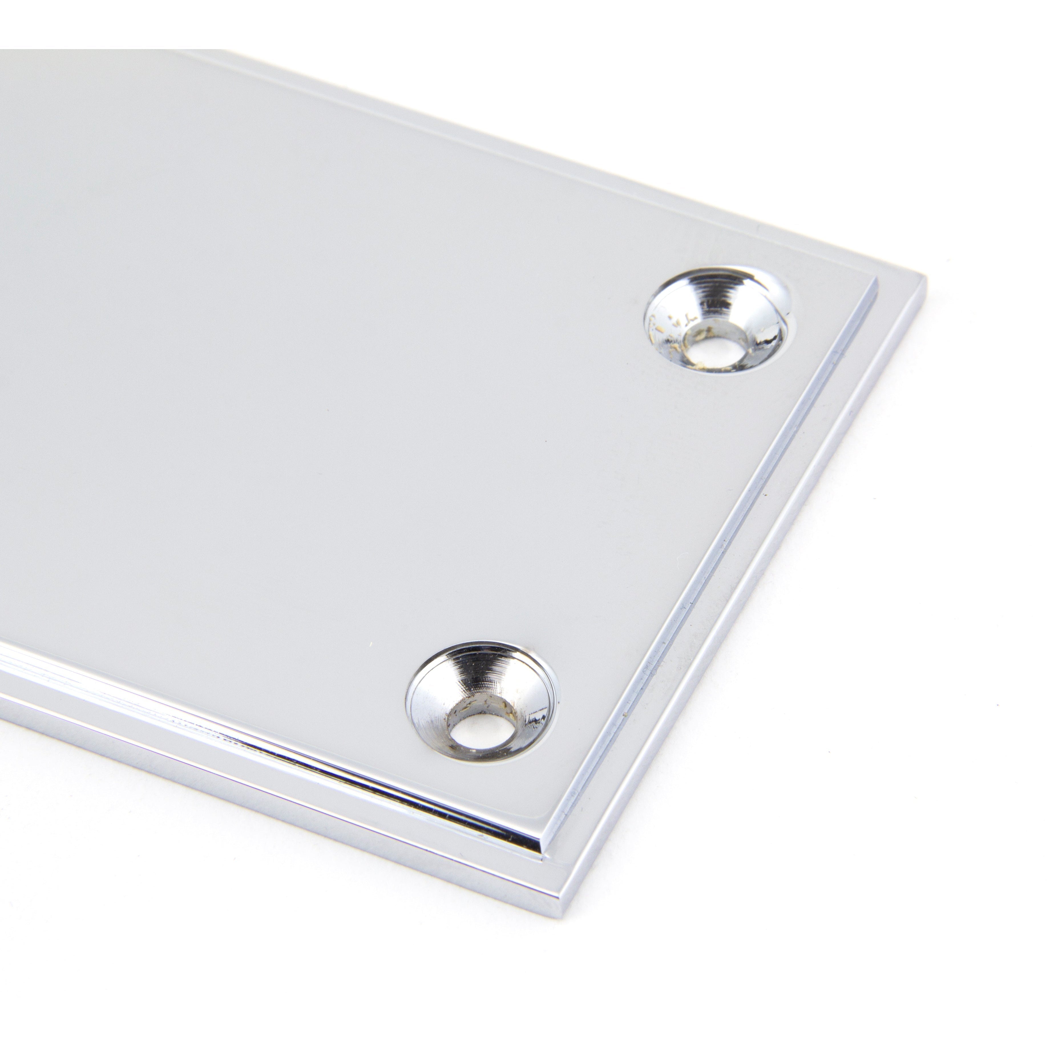 Polished Chrome 425mm Art Deco Fingerplate | From The Anvil-Fingerplates-Yester Home