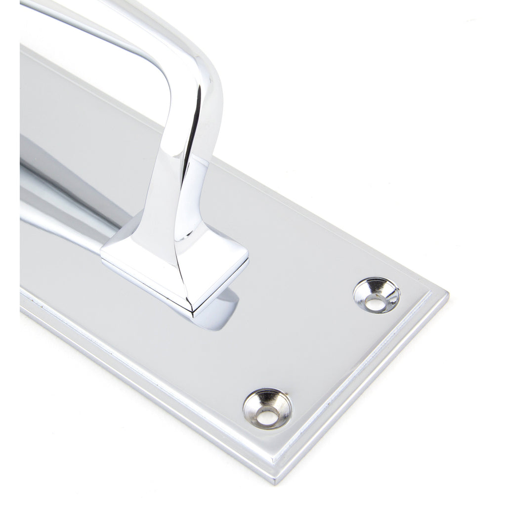 Polished Chrome 425mm Art Deco Pull Handle on Backplate | From The Anvil-On Backplate-Yester Home