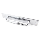 Polished Chrome 425mm Art Deco Pull Handle on Backplate | From The Anvil - On Backplate - From The Anvil - Yester Home