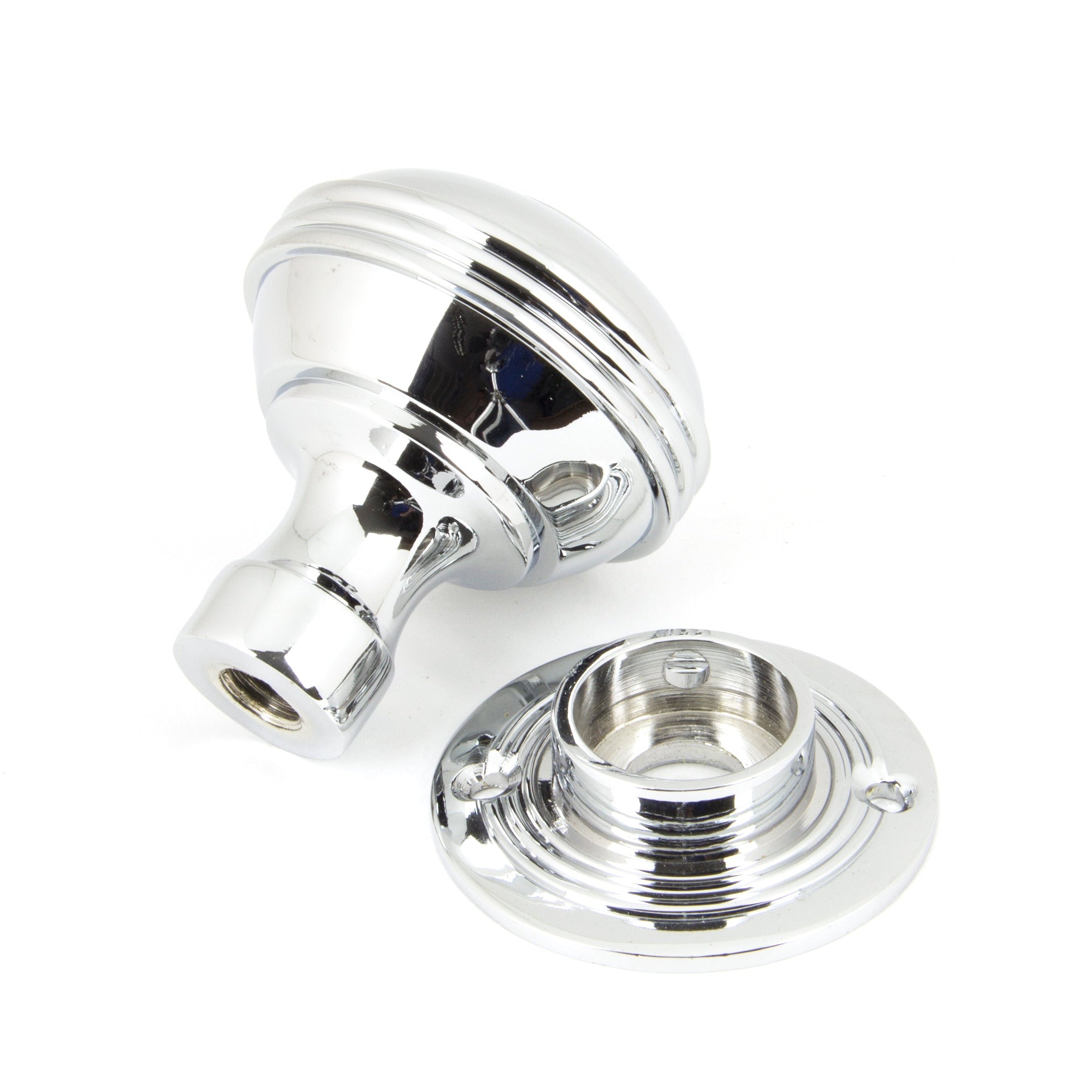 Polished Chrome 50mm Prestbury Mortice/Rim Knob Set | From The Anvil-Mortice Knobs-Yester Home