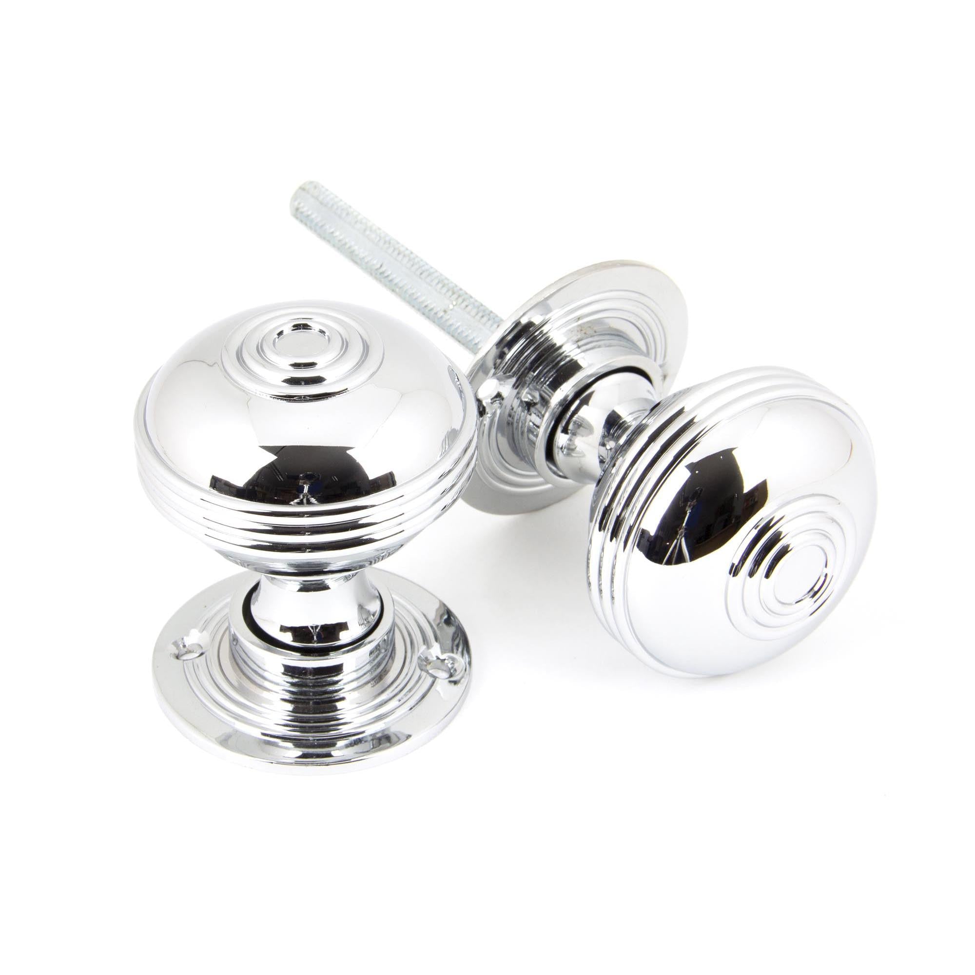 Polished Chrome 50mm Prestbury Mortice/Rim Knob Set | From The Anvil - Mortice Knobs - From The Anvil - Yester Home