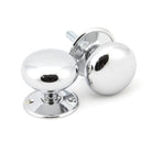Polished Chrome 57mm Mushroom Mortice/Rim Knob Set | From The Anvil-Mortice Knobs-Yester Home