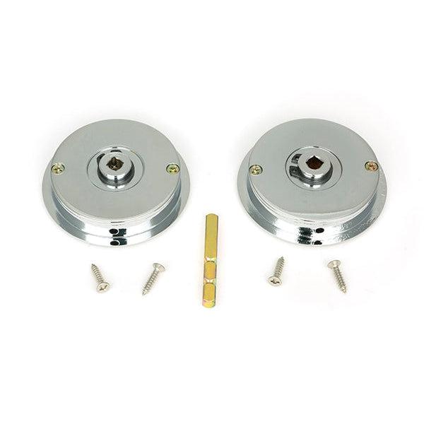 Polished Chrome 60mm Art Deco Round Pull - Privacy Set | From The Anvil-Cabinet Pulls-Yester Home