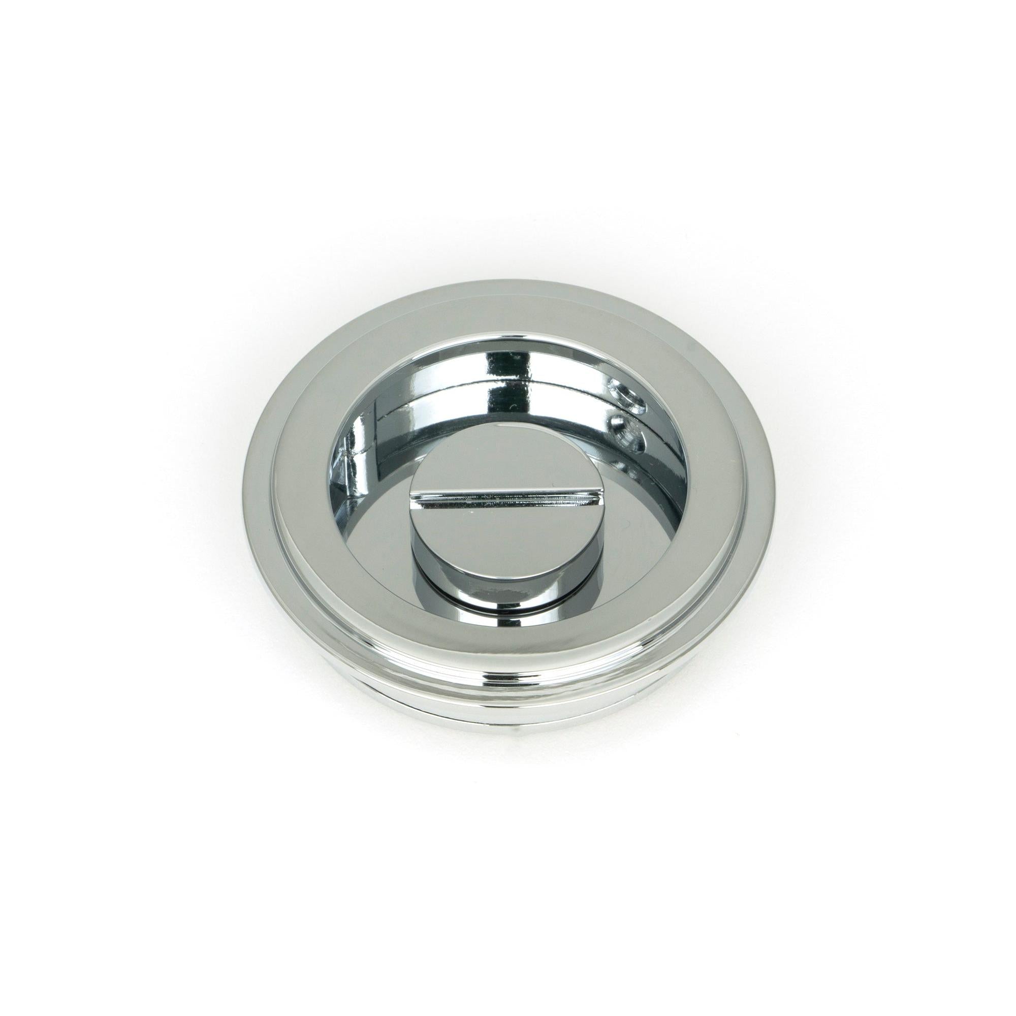 Polished Chrome 60mm Art Deco Round Pull - Privacy Set | From The Anvil - Cabinet Pulls - From The Anvil - Yester Home