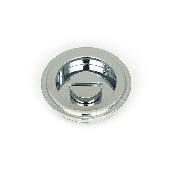 Polished Chrome 60mm Art Deco Round Pull - Privacy Set | From The Anvil-Cabinet Pulls-Yester Home
