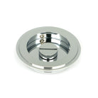 Polished Chrome 75mm Art Deco Round Pull - Privacy Set | From The Anvil-Cabinet Pulls-Yester Home