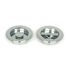 Polished Chrome 75mm Art Deco Round Pull - Privacy Set | From The Anvil-Cabinet Pulls-Yester Home