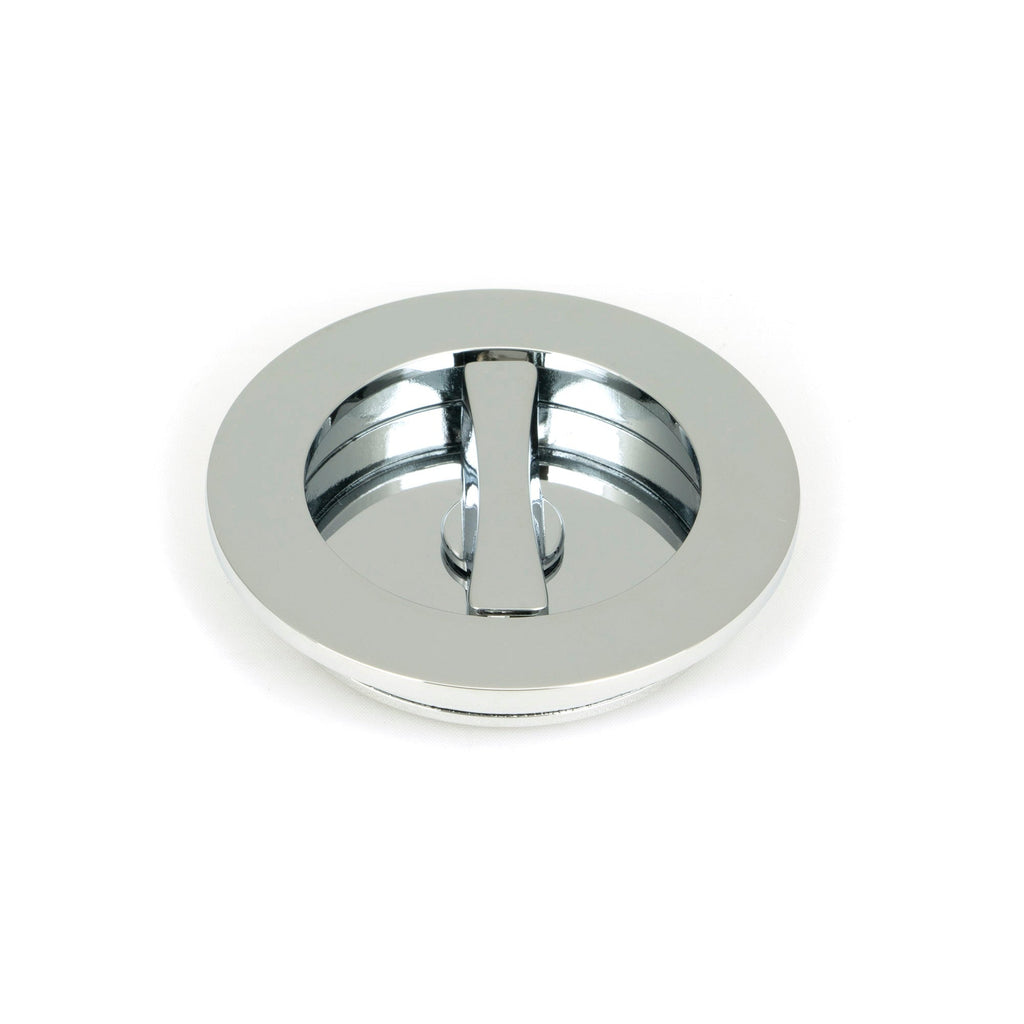 Polished Chrome 75mm Plain Round Pull - Privacy Set | From The Anvil-Cabinet Pulls-Yester Home