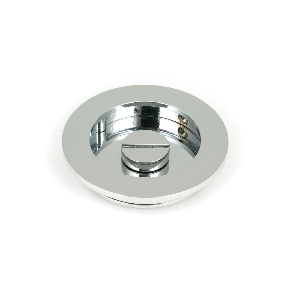 Polished Chrome 75mm Plain Round Pull - Privacy Set | From The Anvil-Cabinet Pulls-Yester Home