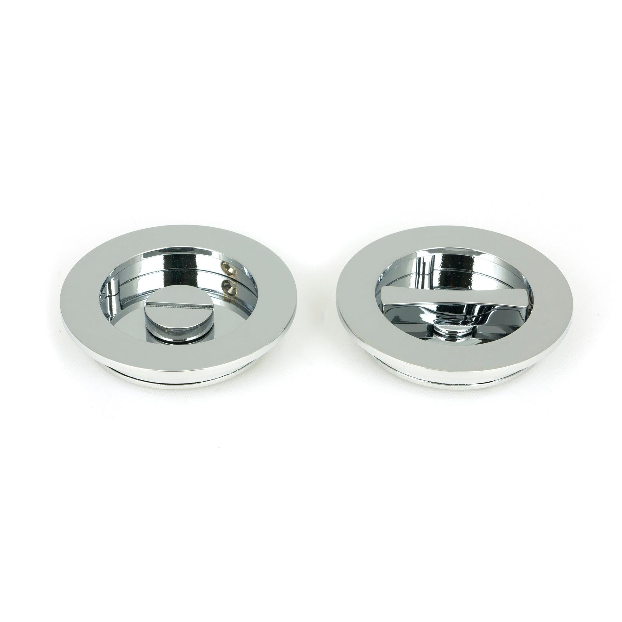 Polished Chrome 75mm Plain Round Pull - Privacy Set | From The Anvil - Cabinet Pulls - From The Anvil - Yester Home