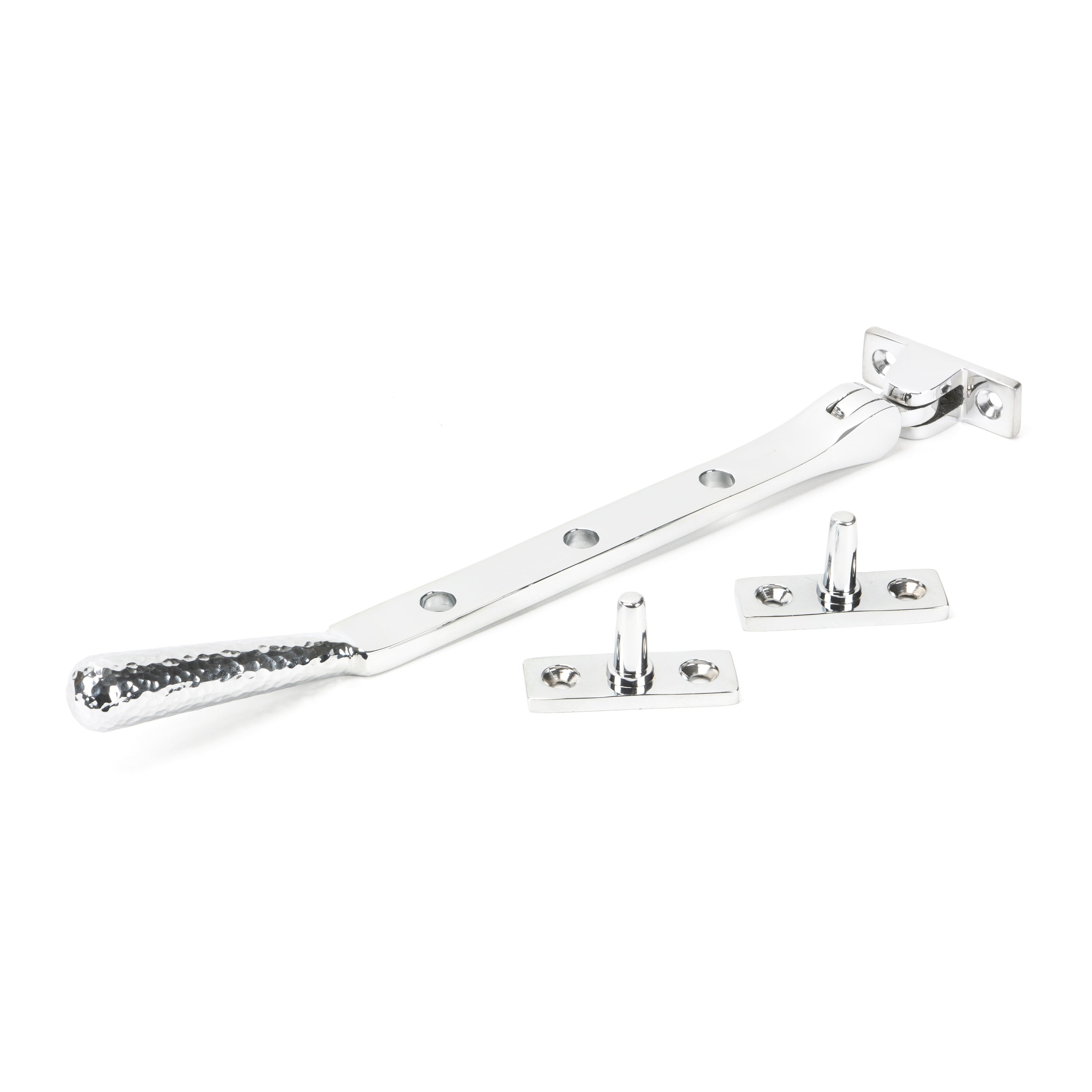 Polished Chrome 8" Hammered Newbury Stay | From The Anvil-Stays-Yester Home