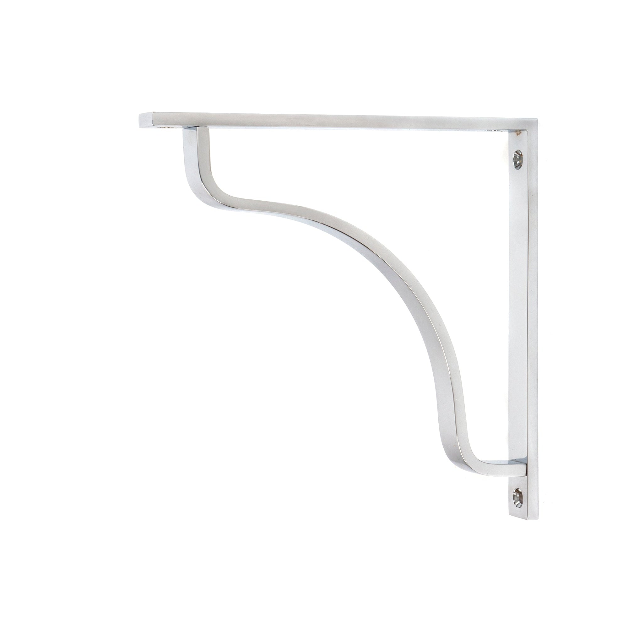 Polished Chrome Abingdon Shelf Bracket (200mm x 200mm) | From The Anvil-Shelf Brackets-Yester Home