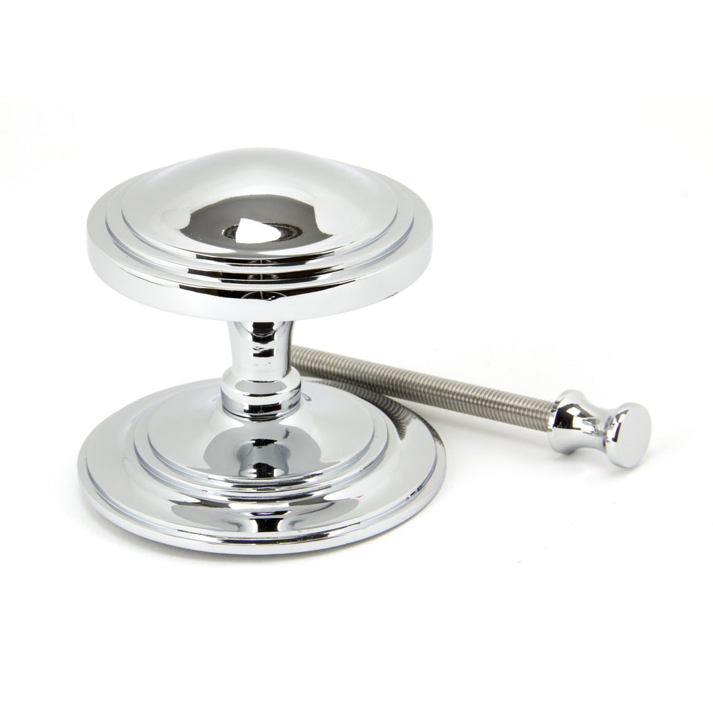 Polished Chrome Art Deco Centre Door Knob | From The Anvil-Centre Door Knobs-Yester Home