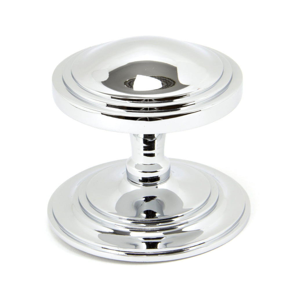 Polished Chrome Art Deco Centre Door Knob | From The Anvil-Centre Door Knobs-Yester Home