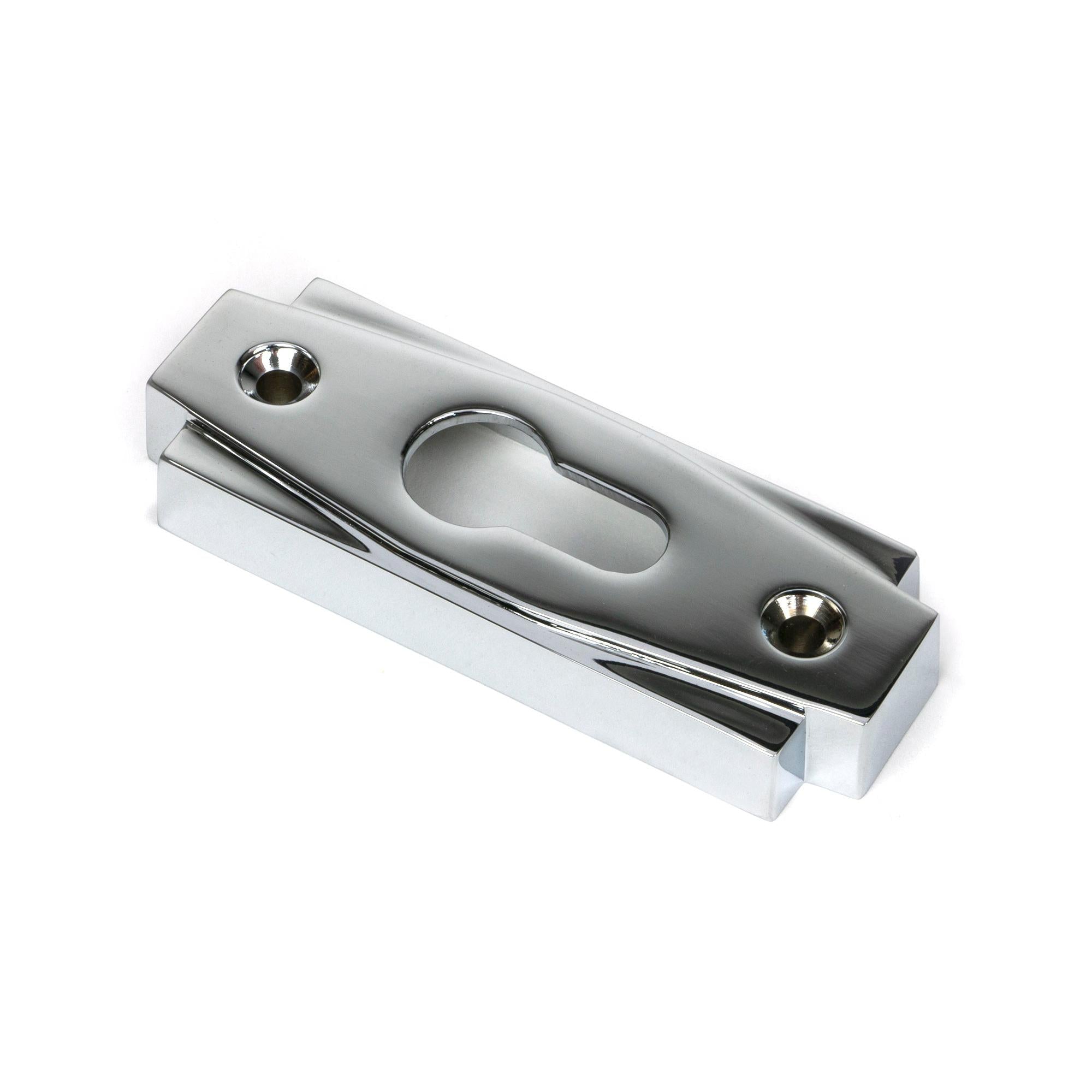 Polished Chrome Art Deco Euro Escutcheon | From The Anvil - Euro Escutcheons - From The Anvil - Yester Home