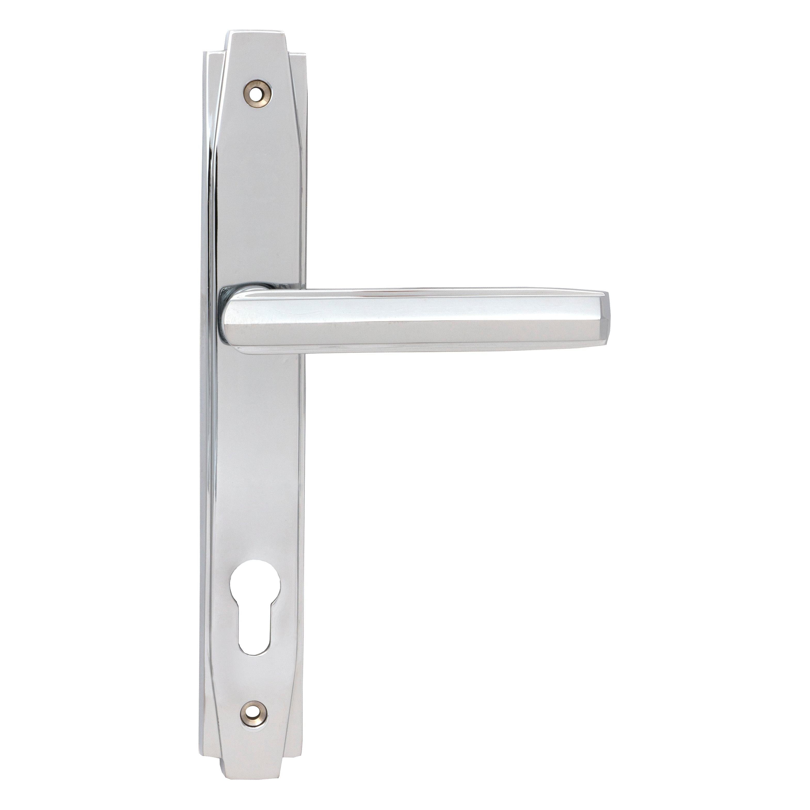 Polished Chrome Art Deco Slimline Lever Espag. Lock Set | From The Anvil - Espagnolette - From The Anvil - Yester Home