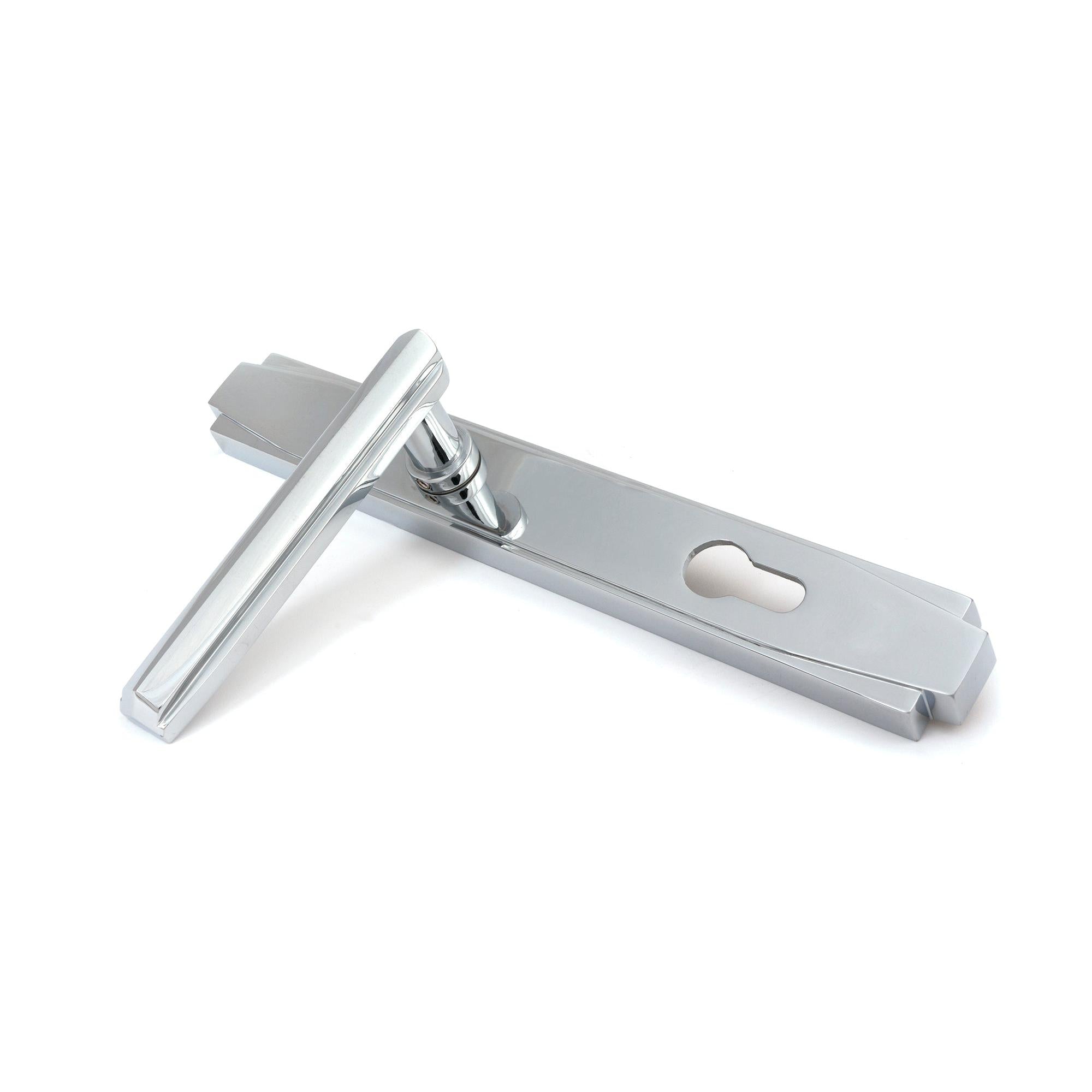 Polished Chrome Art Deco Slimline Lever Espag. Lock Set | From The Anvil - Espagnolette - From The Anvil - Yester Home
