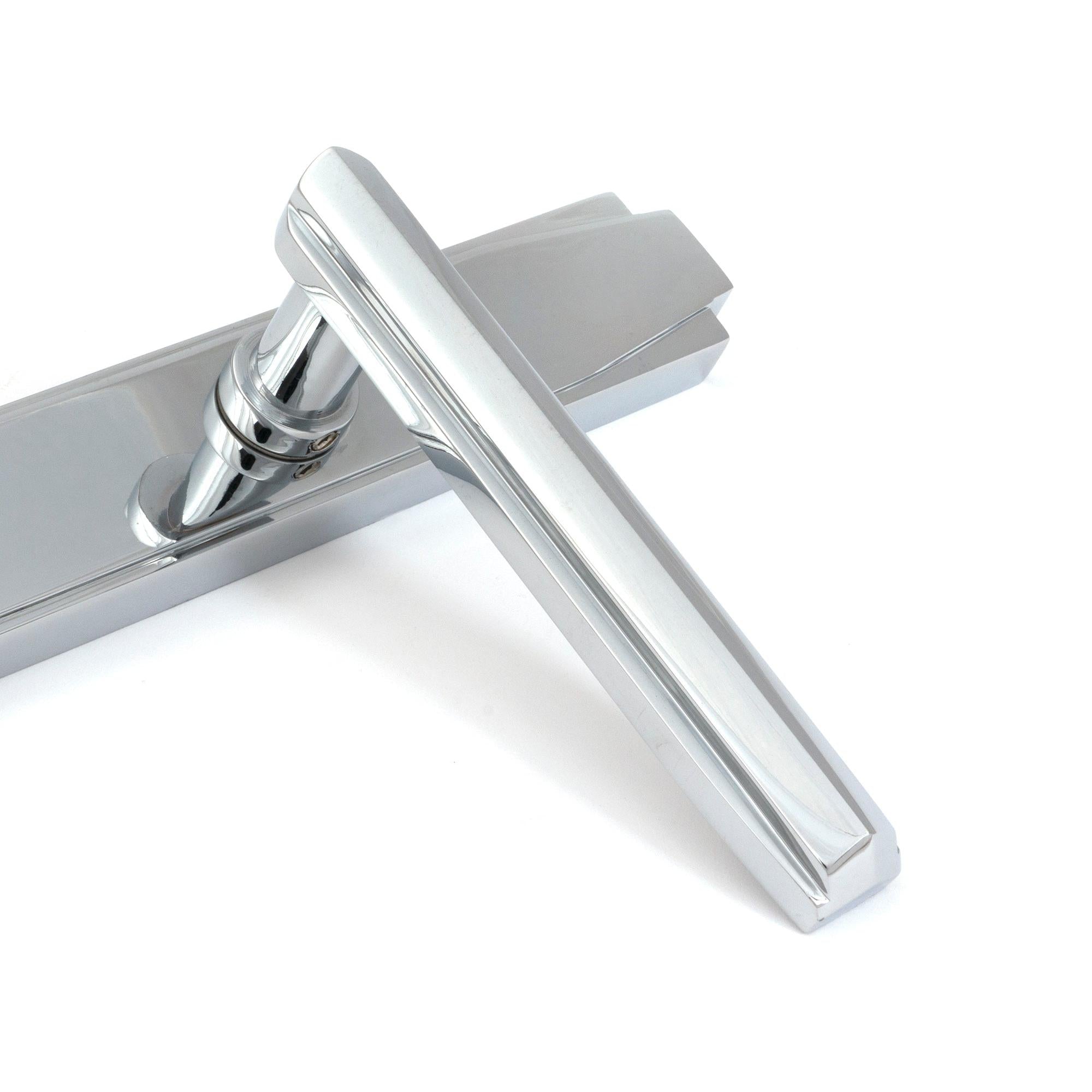 Polished Chrome Art Deco Slimline Lever Espag. Lock Set | From The Anvil - Espagnolette - From The Anvil - Yester Home