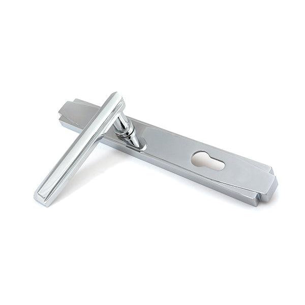Polished Chrome Art Deco Slimline Lever Espag. Lock Set | From The Anvil-Espagnolette-Yester Home