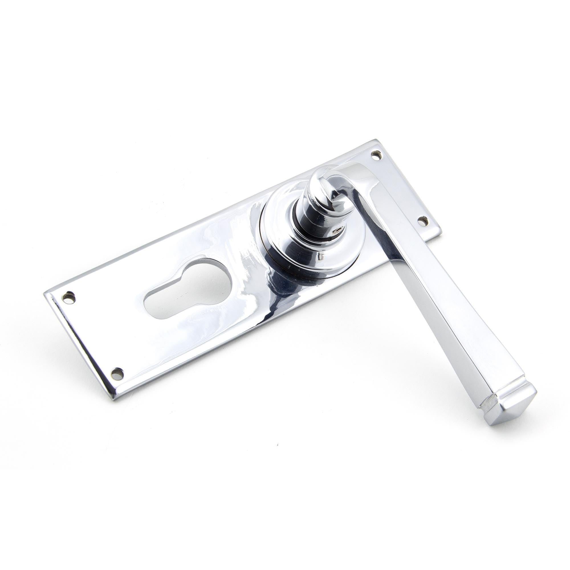 Polished Chrome Avon Lever Euro Lock Set | From The Anvil - Lever Euro - From The Anvil - Yester Home