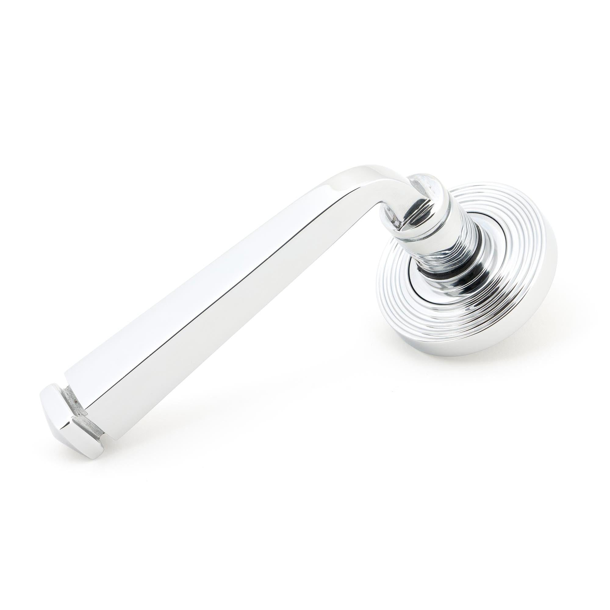 Polished Chrome Avon Round Lever on Rose Set (Beehive) | From The Anvil - Concealed - From The Anvil - Yester Home