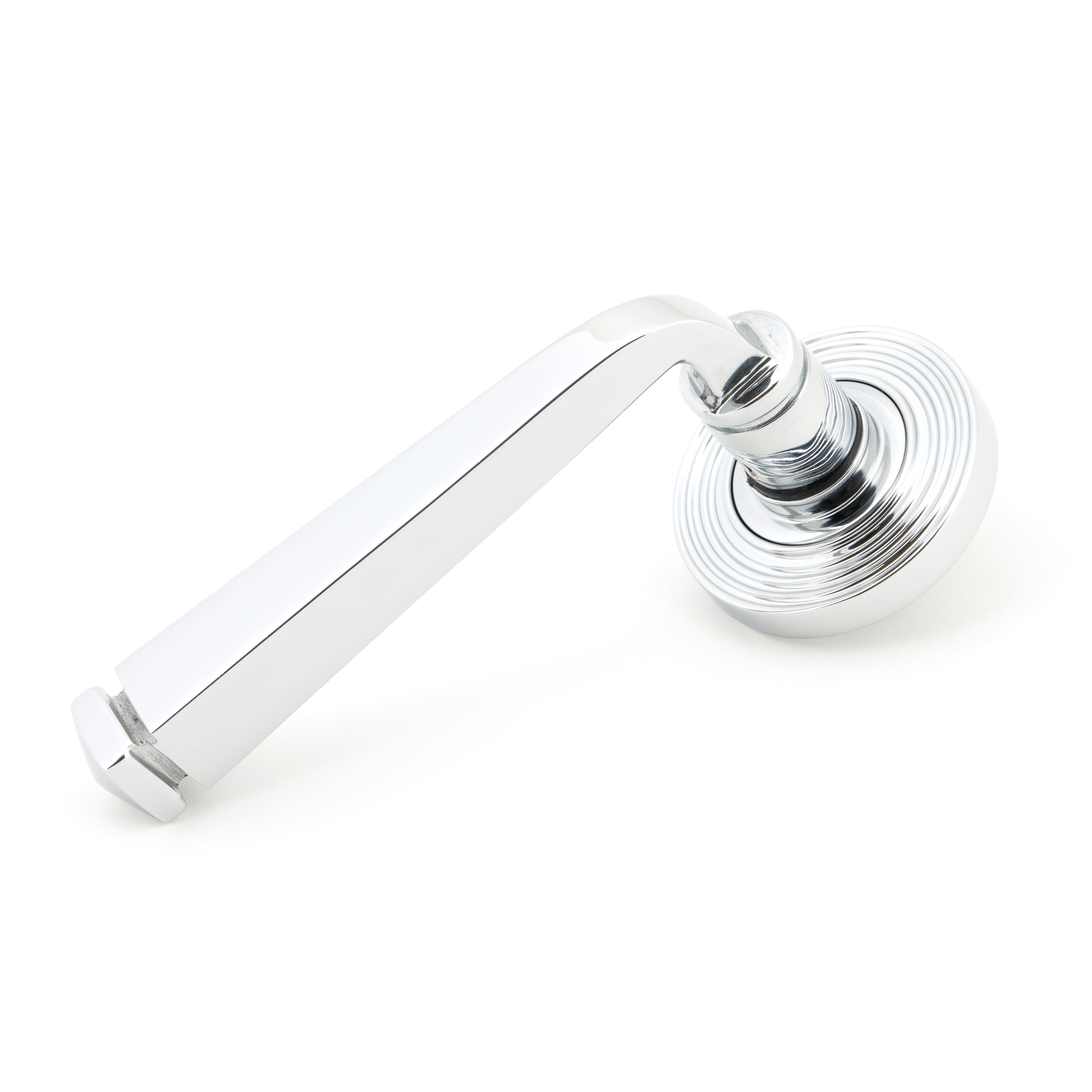 Polished Chrome Avon Round Lever on Rose Set (Beehive) | From The Anvil-Concealed-Yester Home