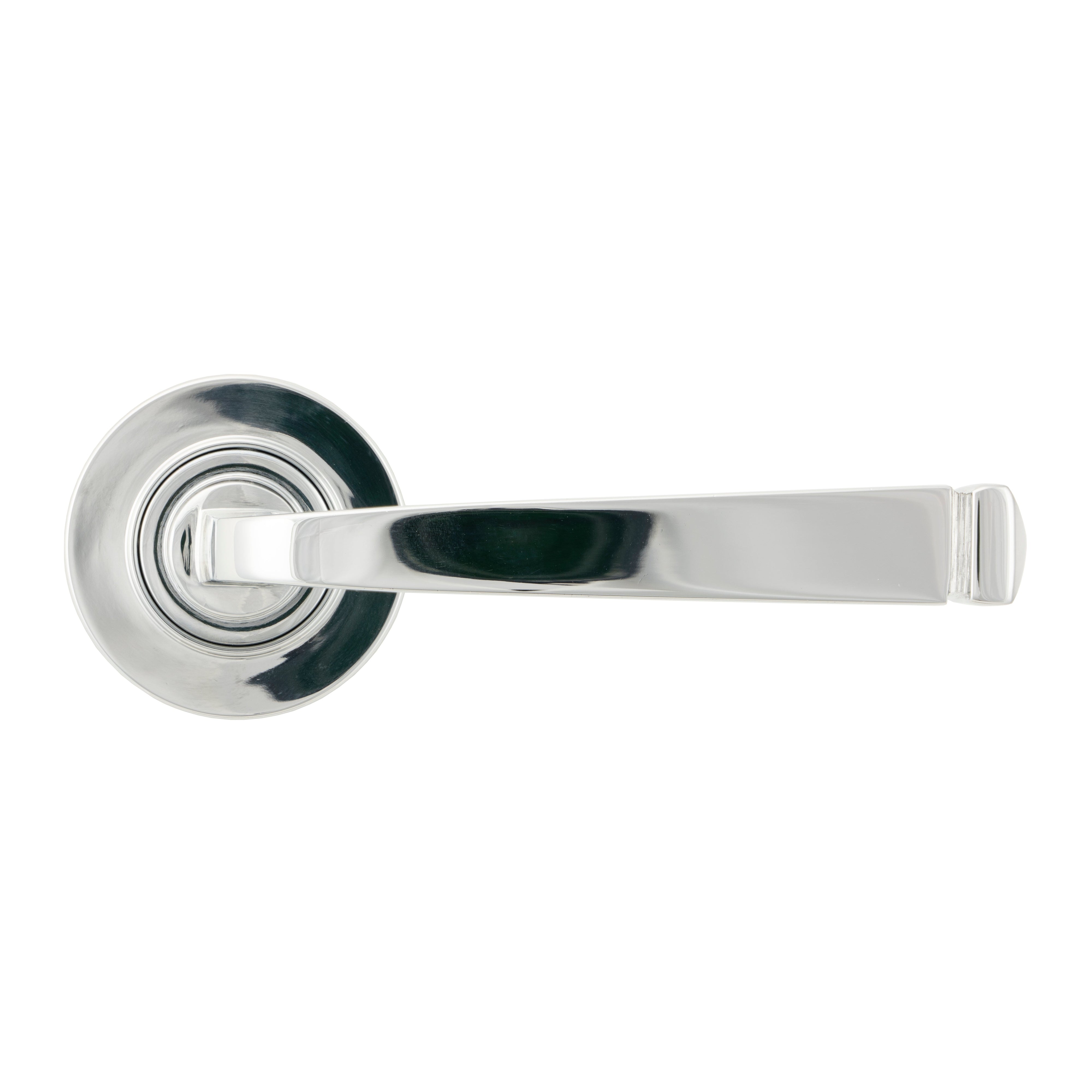 Polished Chrome Avon Round Lever on Rose Set (Plain) - Unsprung | From The Anvil-Concealed-Yester Home