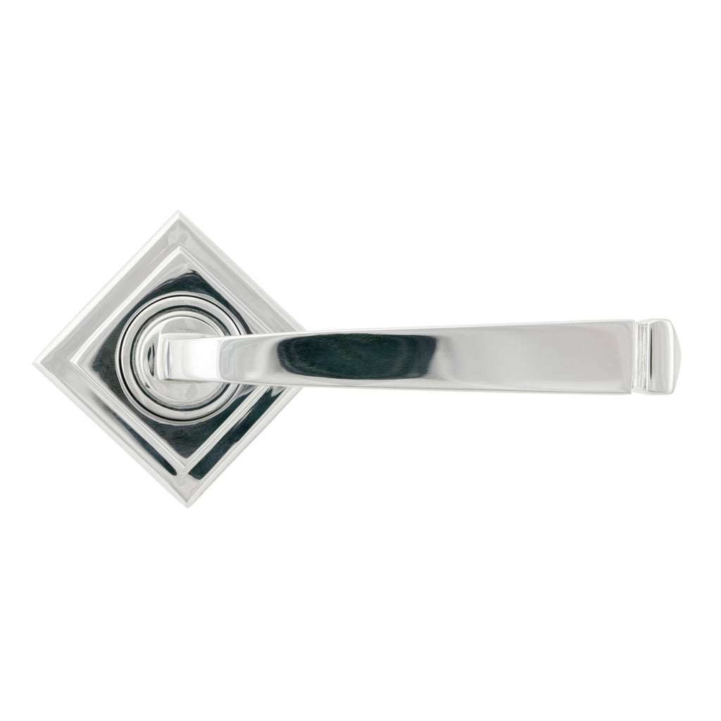Polished Chrome Avon Round Lever on Rose Set (Square) | From The Anvil-Concealed-Yester Home